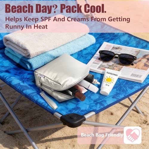 Insulated Cooling Makeup Bag with 2 Reusable Ice Packs (Medium) - Image 3