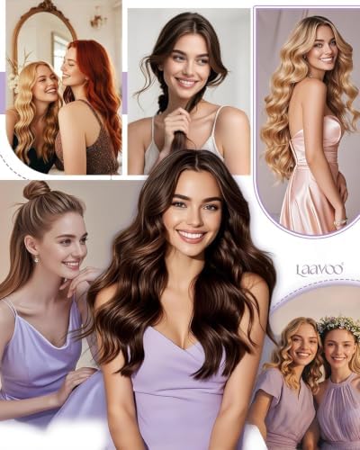 LaaVoo Hair Extensions Clip Ins, Silky Straight, 20 Inch - Image 4