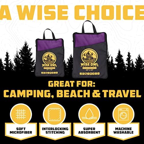 Wise Owl Outfitters Microfiber Camping Towel - Quick Dry Towel for Travel, Backpacking, Hiking, Beach, Gym & Yoga - Compact, Fast Drying & Lightweight - Image 2