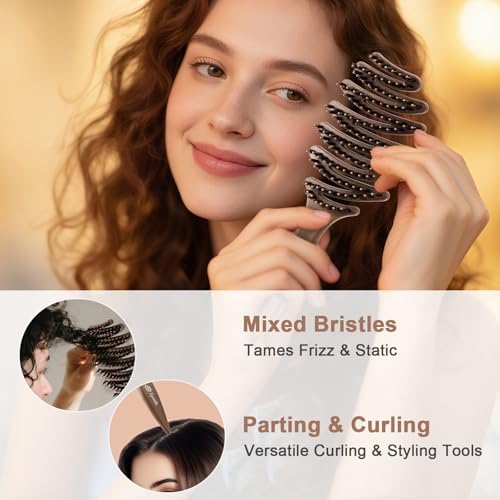 Natural Boar Bristle Hair Brush for Fine Hair - A Great Gift - Image 3