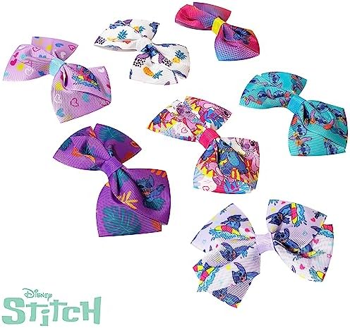 LUV HER Disney Stitch Hair Bows - 7 Pcs 4 Inch Bow Bundle - Hair Accessories Gift Set - Alligator Clip - Ages 3 + - Image 2