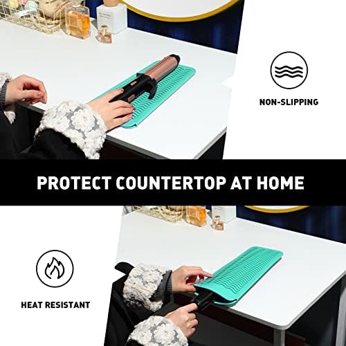 ZAXOP Resistant Silicone Mat Pouch for Flat Iron, Curling Iron,Hot Hair Tools (Mintgreen) - Image 6