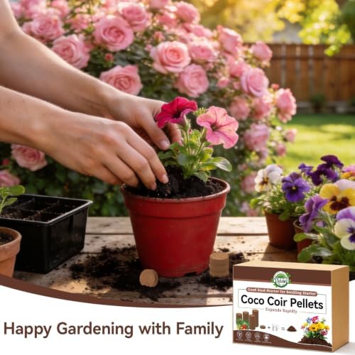 Halatool 55 Pcs 30mm Compressed Coco Coir Pellets, Seed Starter Soil - Image 4