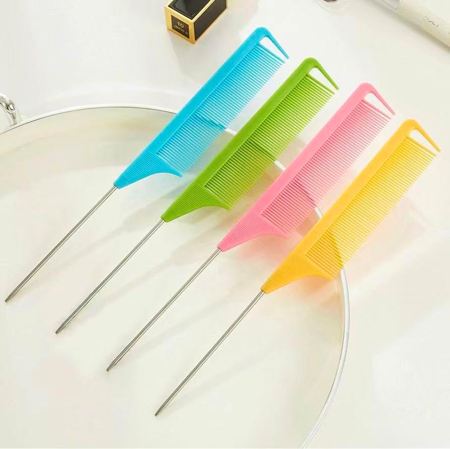10pcs Rat Tail Combs Set,Salon Hair Stylists Metal Fine Tooth Combs - Image 7