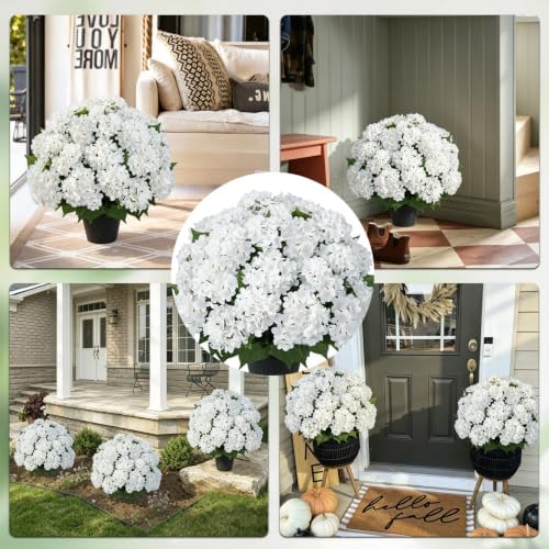 2 Sets Hydrangea Artificial Flowers Potted Outdoor，No Assembly Needed - Image 7