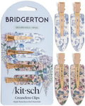 Bridgerton x Kitsch Creaseless Hair Clips for Women - Toile in Bloom, 4pcs by Kitsch