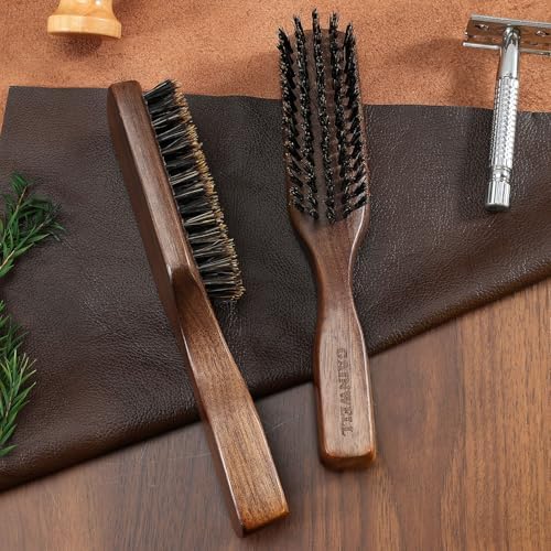 GAINWELL Wild Boar Bristle Hair Brush for Men, Slick Back Hair Brush with Stiff Boar Bristles for Thick Hair, Natural Black Walnut Wooden Handle Hairbrush, Beard Mustache Brush - Large - Image 6