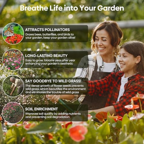 Groundio 25,000+ Wildflower Seeds Mix 1 Oz, 24 Varieties Perennial & Annual Seeds for Hummingbirds and Butterflies, High Germination Flower Seeds Throw and Grow to Plant Outside, No Filler - Image 4
