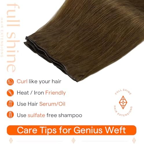 Full Shine Hand Tied Weft Hair Extensions Human Hair Sew In 18 Inch 80g - Image 6