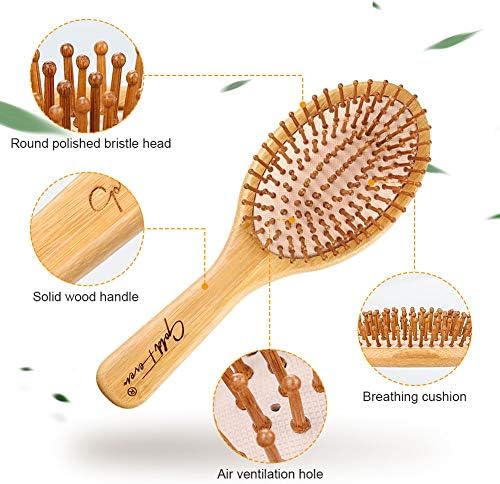 BestFire 6 in 1 Hair Brush Set for Men & Women: Bamboo Bristle Hairbrush, Tail Comb, Double Head Comb, 3 Air Cushion Massage Brushes for Scalp Massaging - Image 3