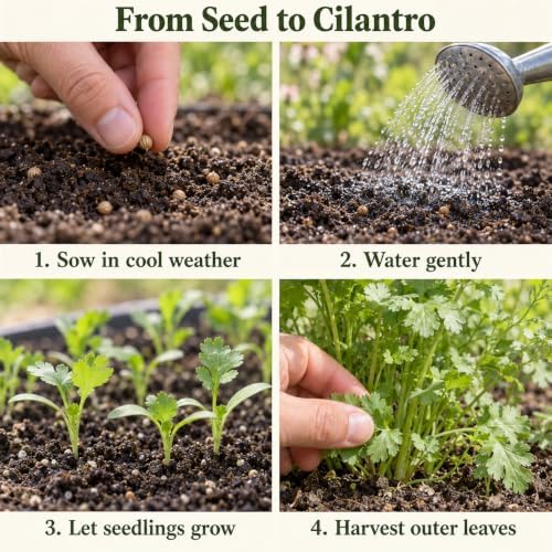 ZEshops 1000 Coriander Cilantro Seeds, Planting for Herb Gardens - Image 4