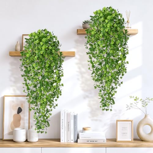 4Pcs Fake Hanging Plants, 28" Artificial Plants Faux Green Eucalyptus Vines - Image 5