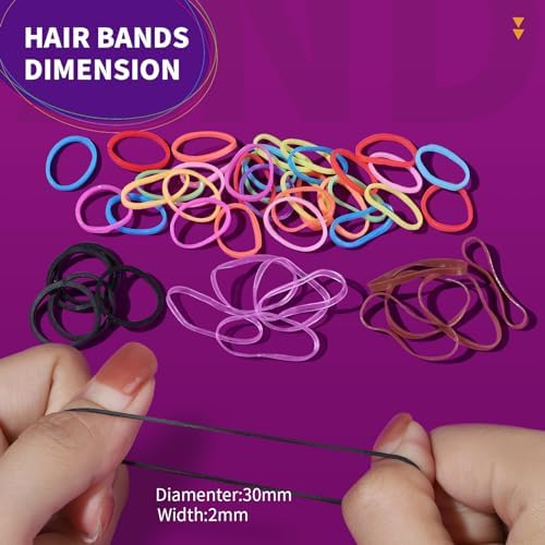 Teenitor Hair Elastics, 2000pcs Hair Rubber Bands, Clear,Black,Brown - Image 2