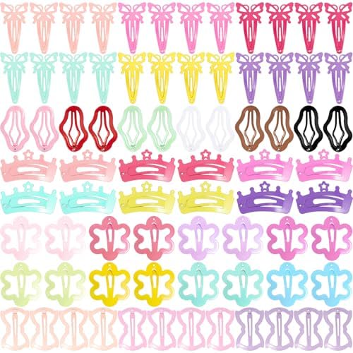 obeoby 82 Pcs Colorful Snap Hair Clips for Baby Girls Toddler Accessories by obeobyhairaccessories