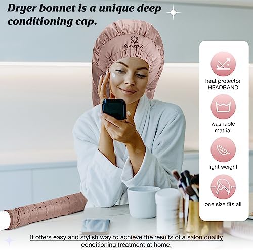 Bonnet Hair Dryer Attachment - Bonnet Hood Dryer with Headband that Reduces Heat Around Ears and Neck, Use for Hair Styling, Hair Drying, Curling and Deep Conditioning (Extended Version, Pink) - Image 7
