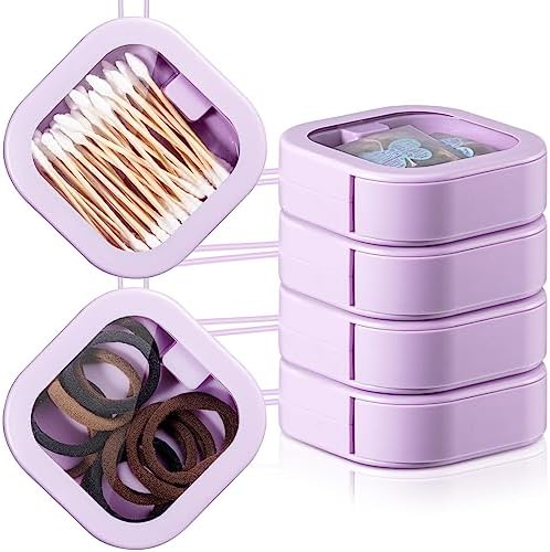 Kathfly 4 Pcs Hair Tie Organizer Travel, Stackable, Purple by Kathfly