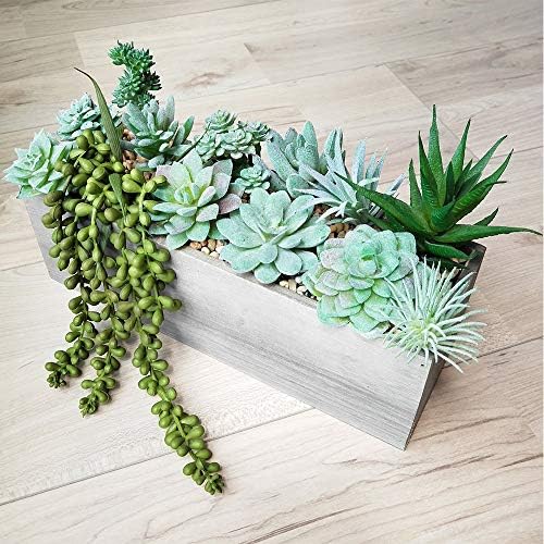 Supla 11 Pcs Mini Artificial Succulents Picks Unpotted Faux Succulent Assortment in Flocked Green in Different Type Different Size Succulents Echeveria Agave Floral Arrangement Mother Day' s Gift - Image 5