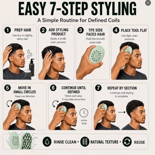 Starter Loc Tool for 3C-4C Hair, Washable TPE Hair Sponge Alternative for Black Men and Women, Twist Styling Tool for Natural Coils, Reusable Afro Curl Tool(1, green) - Image 3