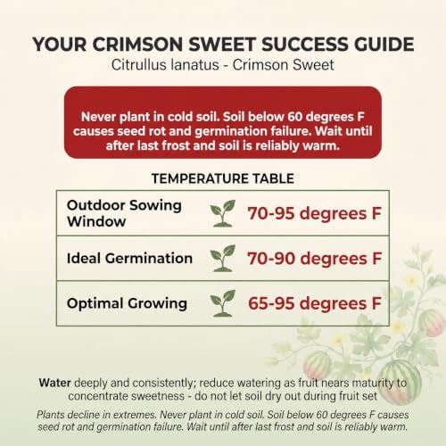 50 Crimson Sweet Watermelon Seeds for Planting - Heirloom, Non-GMO, USA Grown - 20-25 lb Melons - RDR Seeds - Image 3