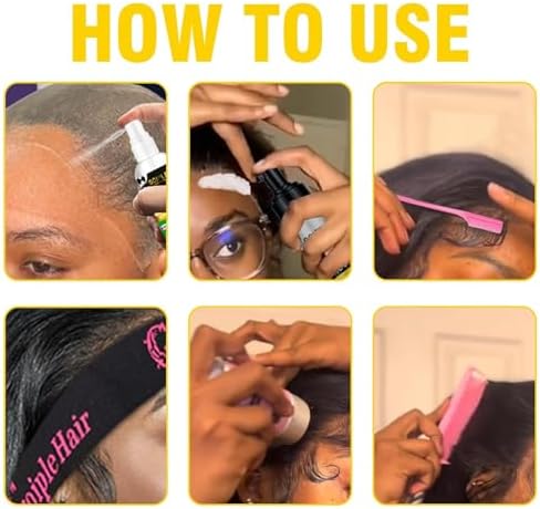 Lace Melting and Holding Mousse Glue-Less Hair Adhesive for Wigs, Wig Glue Lace Melting Spray Lace Melt Mousse for Closure Wigs Extensions, Wig Melting Mousse Supreme Hold for Wig Hair Wig Install Kit - Image 7