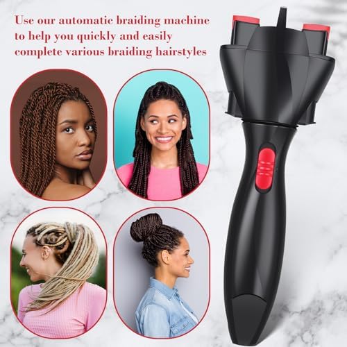 Gisafai Automatic Hair Braider Set DIY Styling Hair Twister with Rat Tail Comb, Crocodile Clips and 800 Pieces Mini Rubber Bands Tool Styler for DIY Styling - Image 6