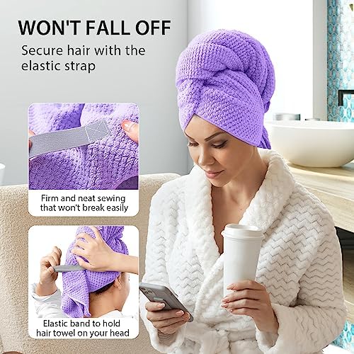 YFONG Larger Microfiber Hair Towel Wrap for Women, 30" X 40"Super Absorbent - Image 4