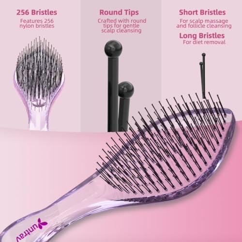 Detangling Hair Brush for Wet & Dry Hair (Purple) - Image 2