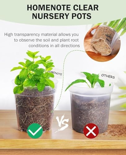 homenote 3/4/5/6.7 Inch Clear PP Nursery Pots with Drainage Holes (36 Pcs) - Image 5