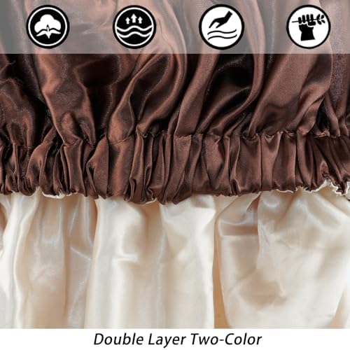 Edoneery Satin Bonnet for Sleeping Women, Double Layer Curly Hair Cap - Image 6