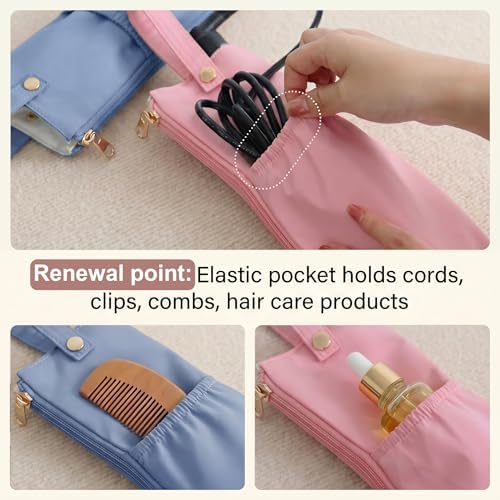 2PCS 2-IN-1 Holder & Mat for Hot Tools, Curling Iron Travel Bag Heat Resistant Flat Iron Storage Hair Tool Organizer - Ideal for Home, Travel, Gift - Image 4