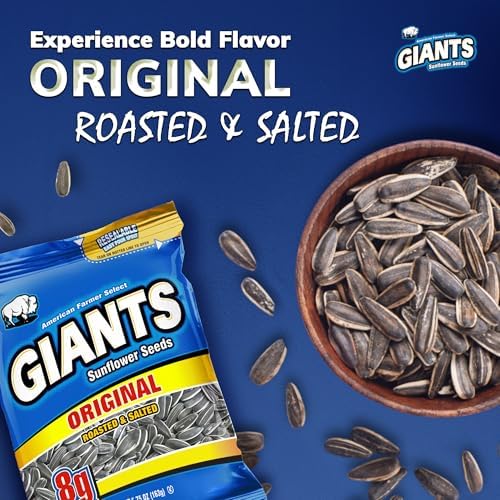 GIANTS Original Sunflower Seeds - Bulk, Lightly Salted for Eating, High Protein Snack with 8g Protein Per Serving - 5.75 Oz Bags (Pack of 3) - Image 4