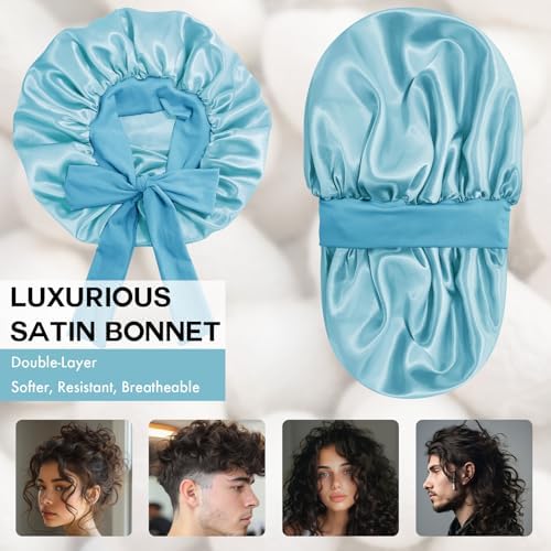 Silk Bonnet for Women,Adjustable Double Layer Sleep Cap - Image 2