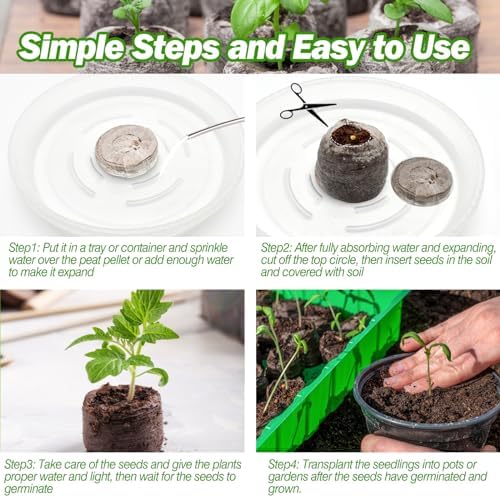 ZeeDix Peat Pellets for Seed Starting, 50 Pcs 36mm Seed Starter Soil Pods - Image 4