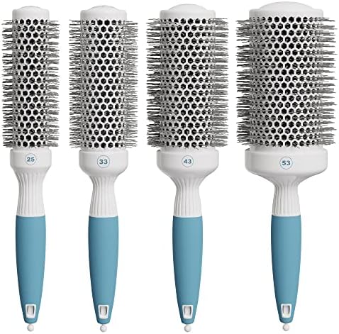 Round Brush Set for Blow Drying and Styling - Ceramic Ionic Thermal Brushes, Wet Hair Brush Bundle with Travel Bag for Women and Men by Osensia