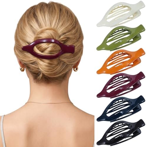 AWAYTR 6Pcs French Flat Hair Clips, Lay Flat Claw Clip for Women by AWAYTR
