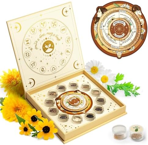 Lush&Dew Zodiac Garden Seed Bank Earth Sign, Gardening Gifts for Women Men by LUSHDEW