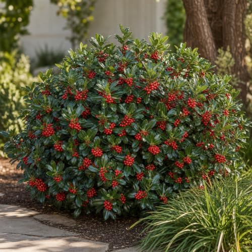 Burdi Holly | 2 Extra Large Trade 3 Gallon Plants | Ilex Cornuta | Fast Growing Evergreen Shrubs, Privacy Hedge Plants, Dark Green Foliage, Low Maintenance Landscaping, Ideal Hedges and Borders - Image 2