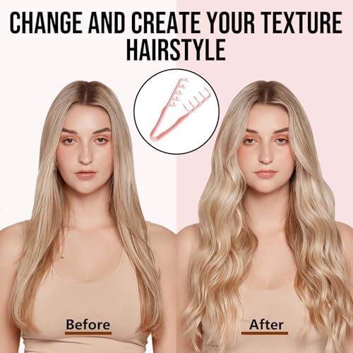 Texture Comb, Volumizing Fluffy Texture Styling Comb for Men and Women, Wide-Tooth Texturizing Styling Tool for Volume & Fringe Parting, Pink - Image 5