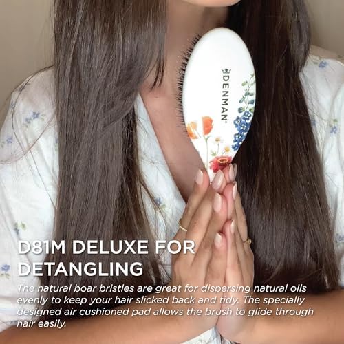 Denman Boar Bristle Hair Brush – Smoothing & Shine Enhancing for Slick Back Styles, Curl Defining & Detangling. Natural Bristles for all Hair Types for Women & Men - Image 3
