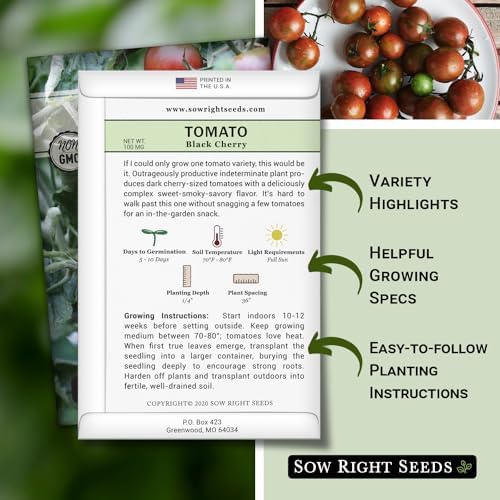 Sow Right Seeds - Black Cherry Tomato Seed for Planting Garden Tomatoes 2pk - Image 2