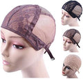 YANTAISIYU Wig Making Caps Double Lace Wig Caps for Making Wigs Adjustable Wig Cap Weave Caps for Making Wigs Hairnets (Brown S) by YANTAISIYU