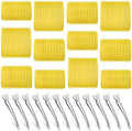 Self Grip Hair Rollers Curlers Set - 24 Pieces with 3 Sizes (4 Jumbo, 4 Large & 4 Medium) and 12 Clips for All Hair Types by shynek