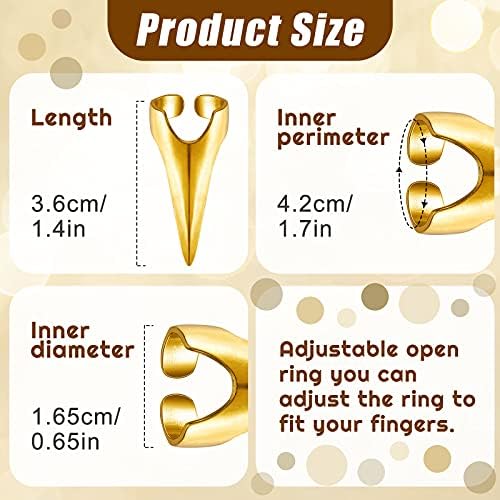 Hicarer 10 Pcs Adjustable Finger Claw Hair Parting Braid Ring Halloween Cos - Image 3