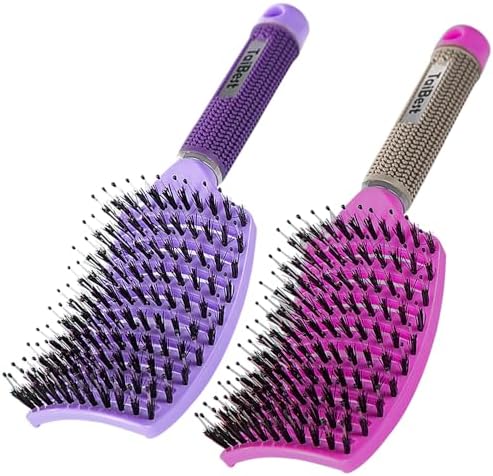 Boar Bristle Hair Brush Set – Wet/Dry Detangler for All Hair Types by TaiBest