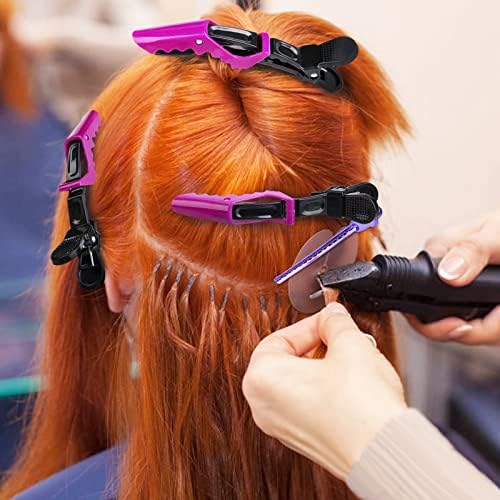 HH&LL Hair Clips for Women Wide Teeth & Double-Hinged Design Alligator Styling Sectioning Clips of Professional Hair Salon Quality - 10 Pack (Purple) - Image 2