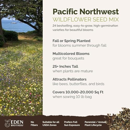 Eden Brothers Pacific Northwest Wildflower Mixed Seeds for Planting, 10 lb - Image 2