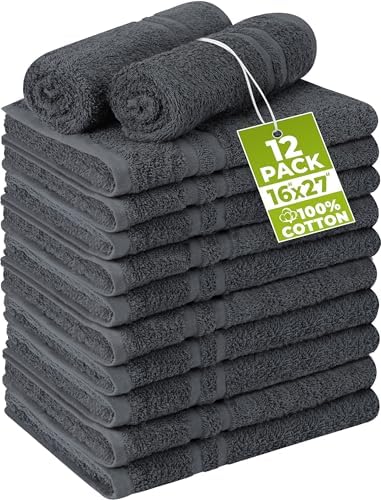 Utopia Towels Bleach Proof Salon Towels, Pack of 12, 16x27 in, Dark Grey by UTOPIATOWELS