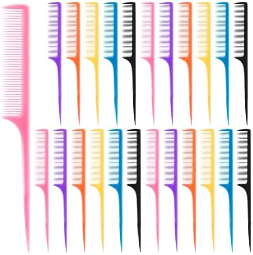 Yaomiao 24 Pcs Rat Tail Combs Bulk Braiding Comb for Woman Parting Combs by Yaomiao