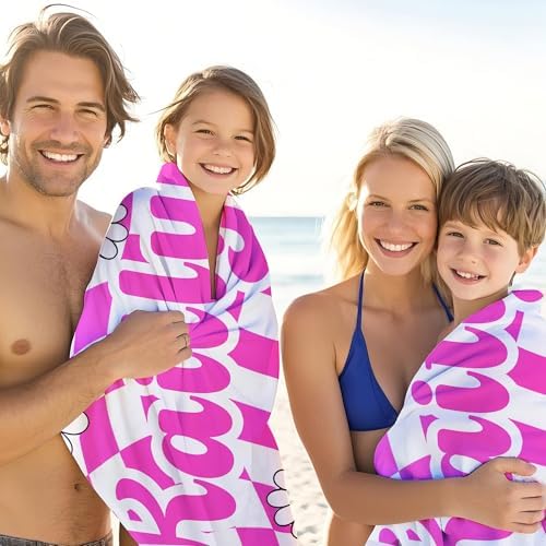 JML Personalized Beach Towel with Name, Custom Flower Beach Towel, Customized Microfiber Pool Towel, Quick Dry & Absorbent Swim Towel for Adult,Anniversary, Birthday, Summer Holiday,Vacation - Image 4