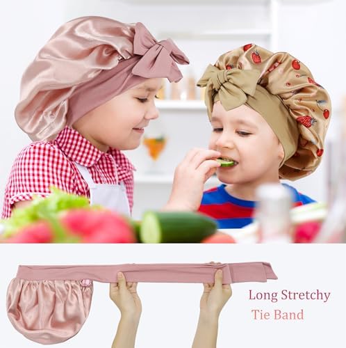 2 PCS Kids Bonnet for Girls Double Layer Satin Bonnet for Child3-12Y - Image 2